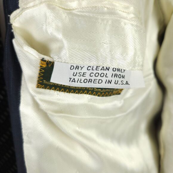 Tom James Corporate Image Mens 50L Navy Pinstripe 3 Button Sports Coat Blazer - Picture 6 of 13